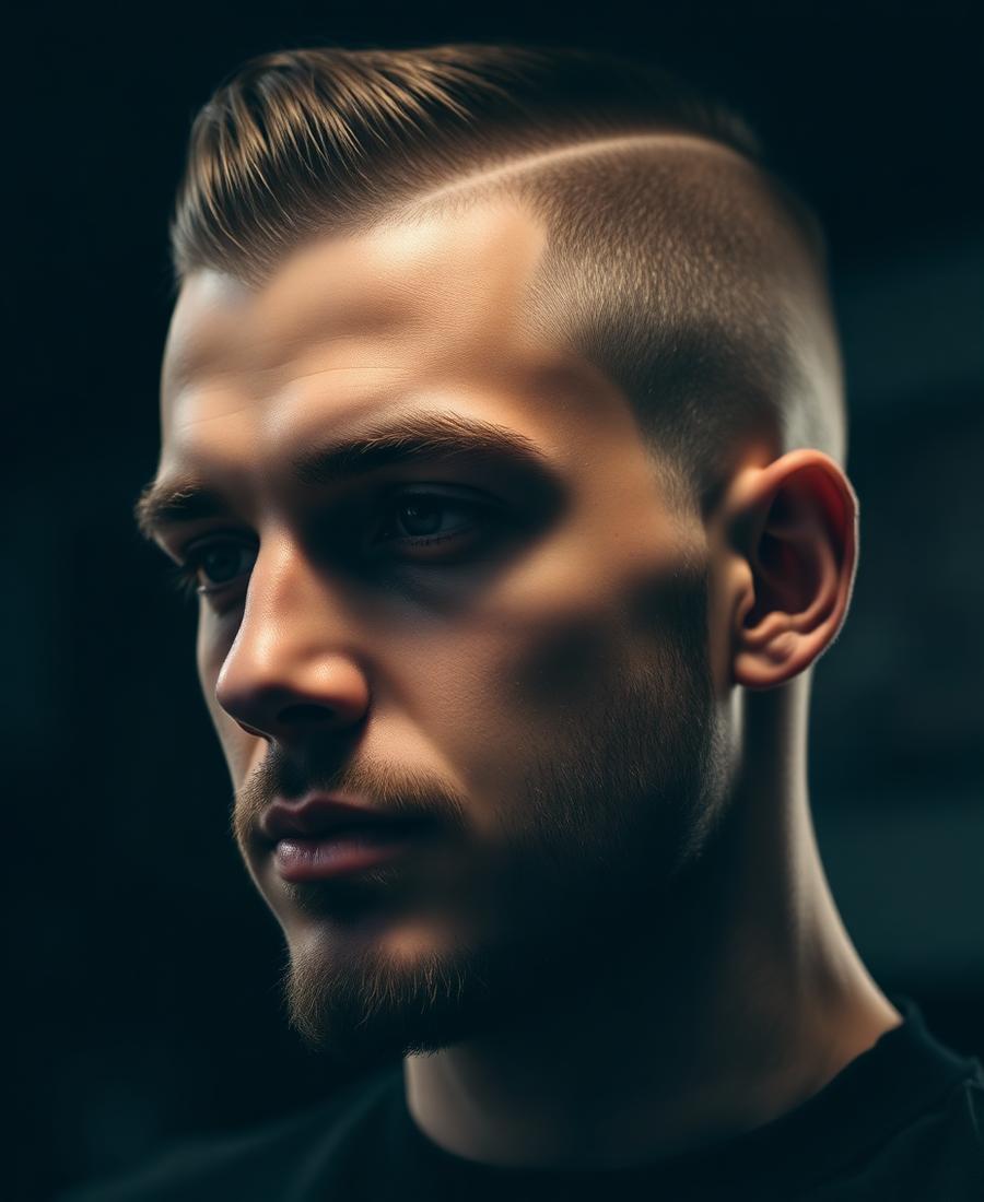 Modern textured haircut with a sharp fade